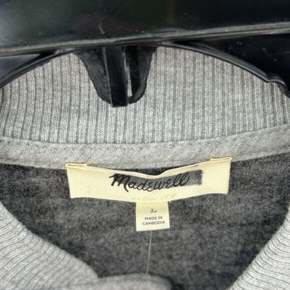 Madewell Women's Knit Bomber Jacket - Heather Charcoal - Large - NWT - Picture 4 of 7